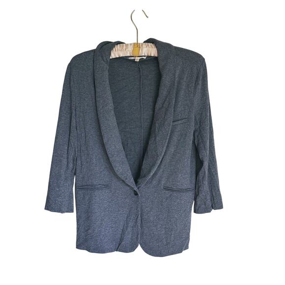 Soft Joie Gray Jersey Knit Blazer Jacket Medium Lounge Quiet Luxury Career Cozy - Picture 2 of 9
